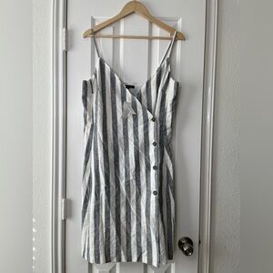 Banana Republic Chic Striped Button-Front Midi Dress size 10